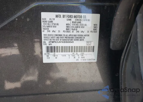 2019 Ford Edge Sel from USA, damaged, VIN 2FMPK3J91KBB69545